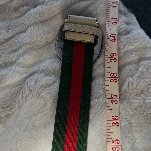 Gucci Web Belt Cream Leather Canvas with G Buckle - Picture 7 of 10